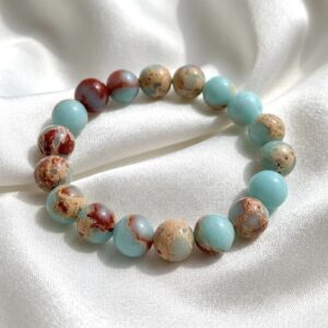 Shoushan Jasper (Aqua Terra Jasper) Bracelet Ocean Blue | Emotional Healing, Inner Peace & Positive Energy
