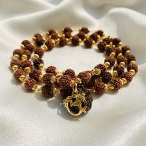 Panchmukhi Rudraksha Mala with Golden Cap