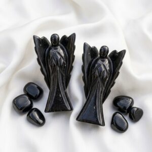 Natural Black Tourmaline Crystal Angel 4 Inch For Protection & Grounding